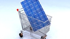 Solar panel in shopping cart
