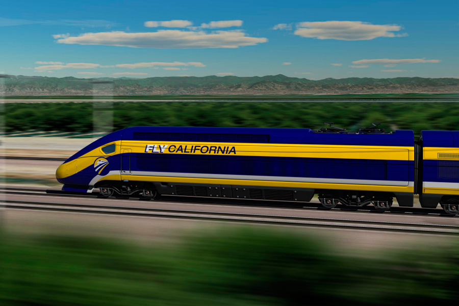 drawing of California's planned high-speed train
