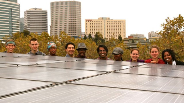 happy people & solar panel