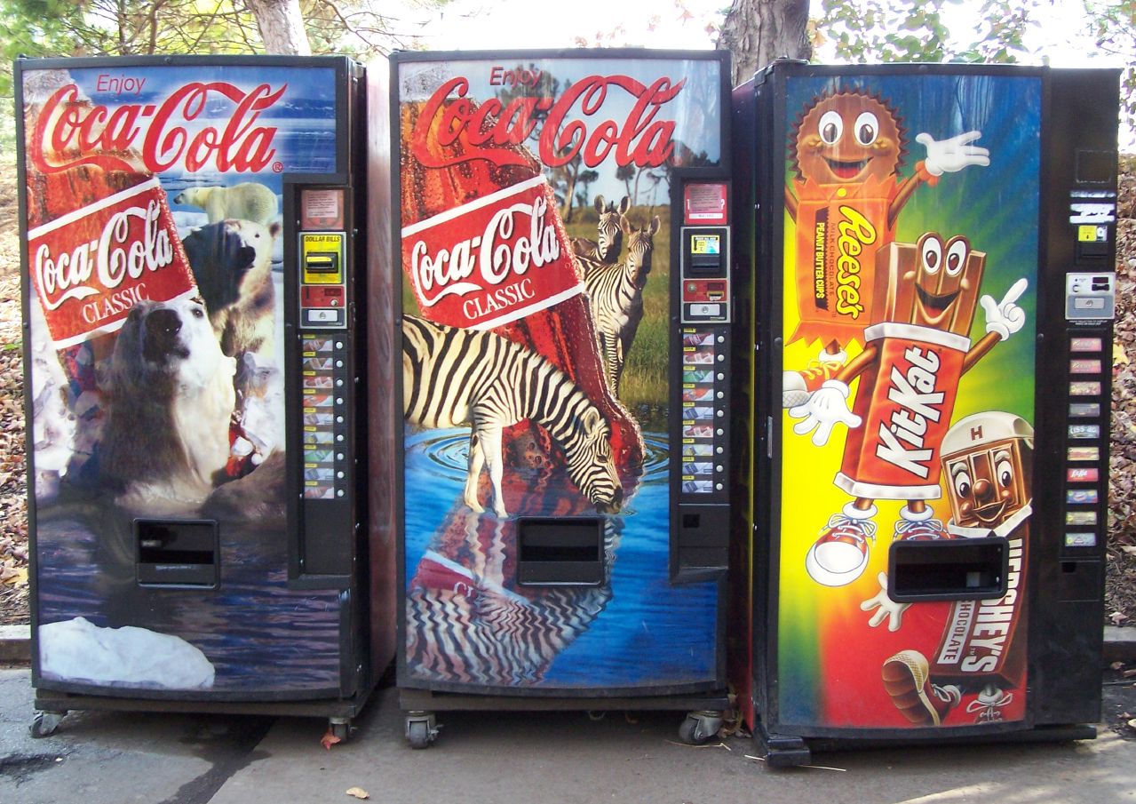 soda and candy vending machines