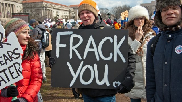 "frack you" sign