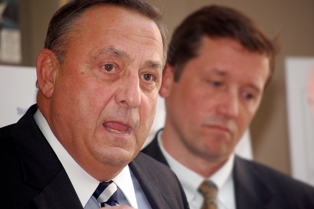 Foreground: Maine Governor Paul R. LePage