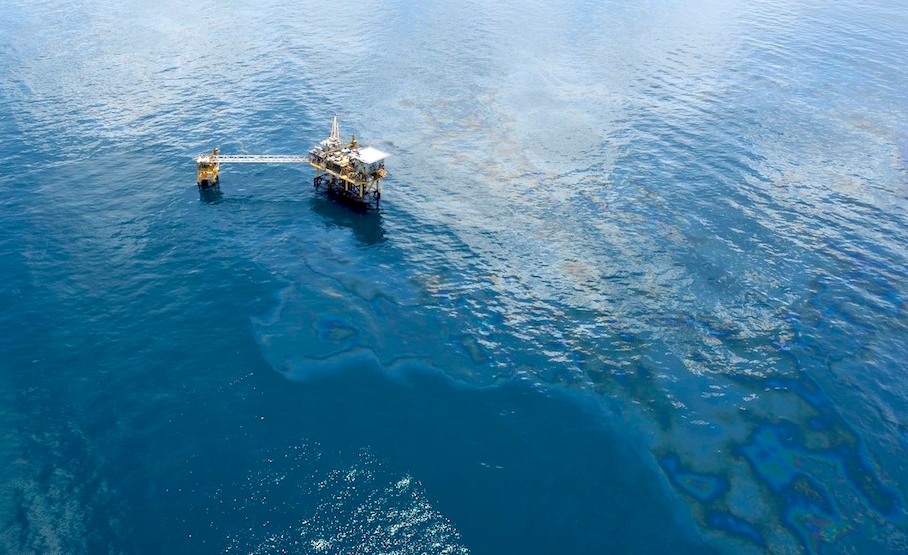 An oil slick in the Gulf of Mexico