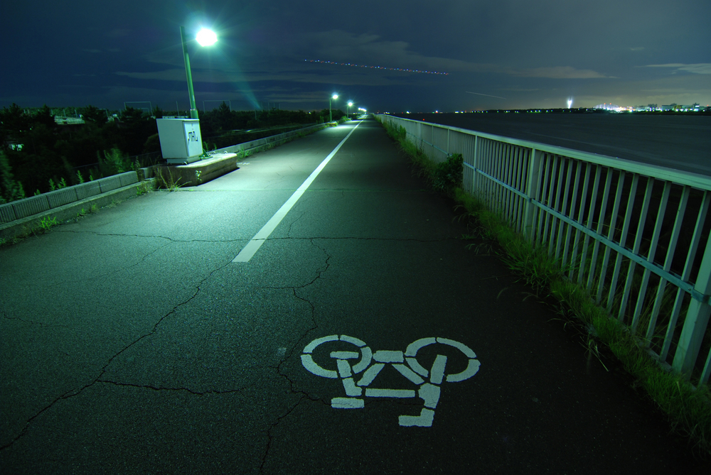 riding a bike at night