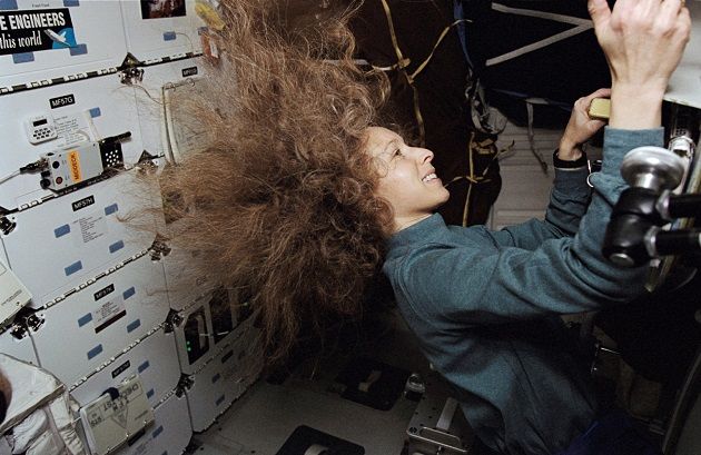 Marsha Ivins on Space Shuttle Columbia, 1997.