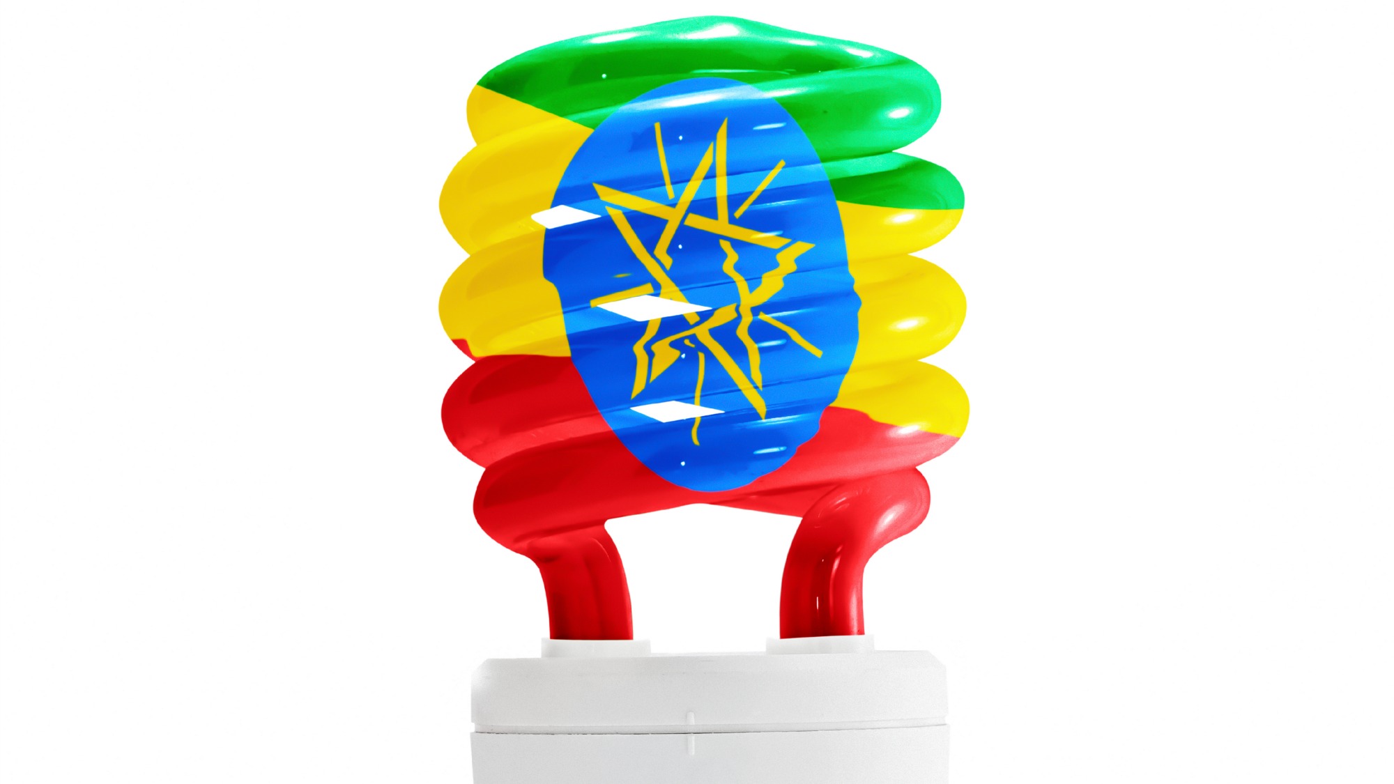 Ethiopian flag on a lightbulb