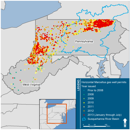 Marcellus Shale fracking wells use 5 million gallons of water apiece