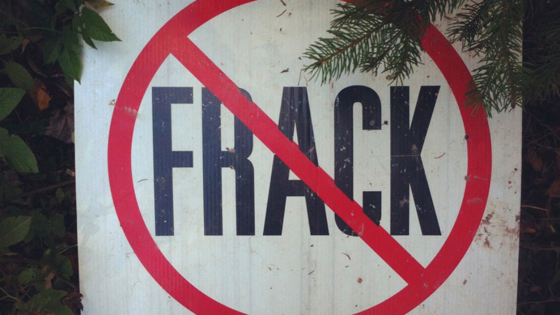 No-fracking sign