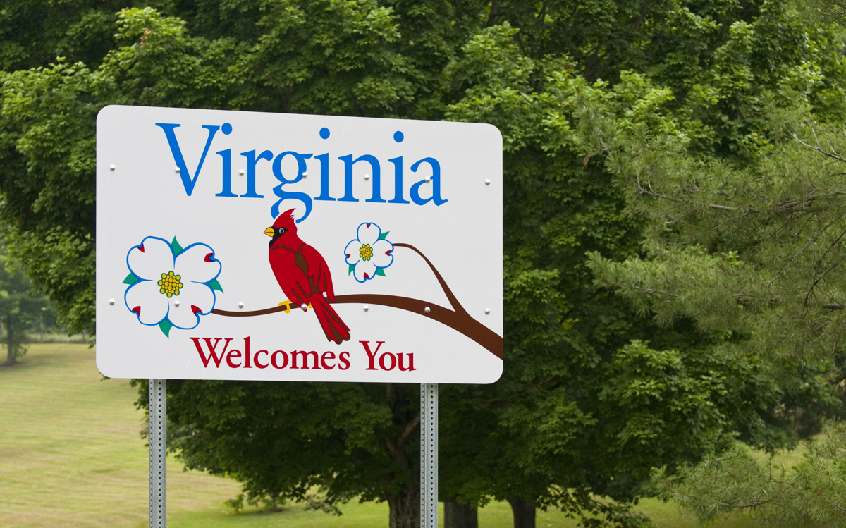 Virginia welcome sign