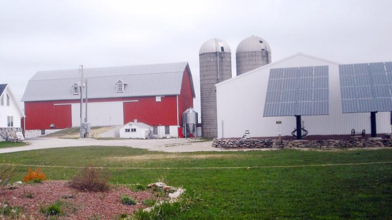 Solar panels at a Wisconsin farm