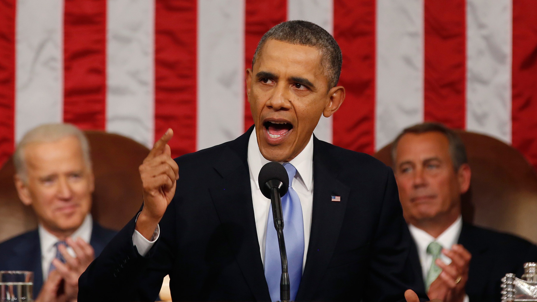 U.S. President Barack Obama delivers his State of the Union speech on Capitol Hill in Washington, January 28, 2014.