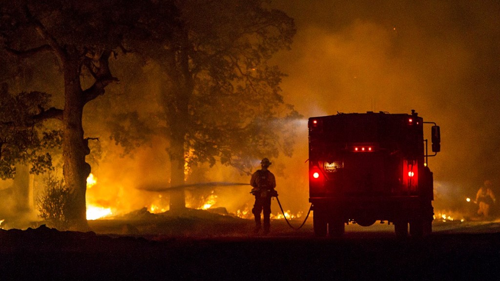 A fire in California