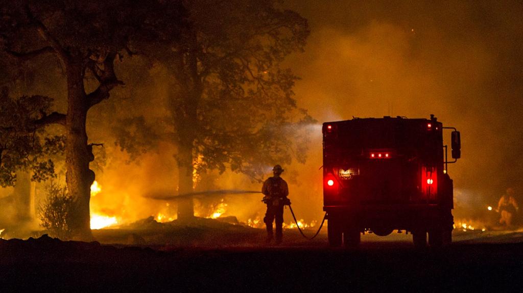 A fire in California