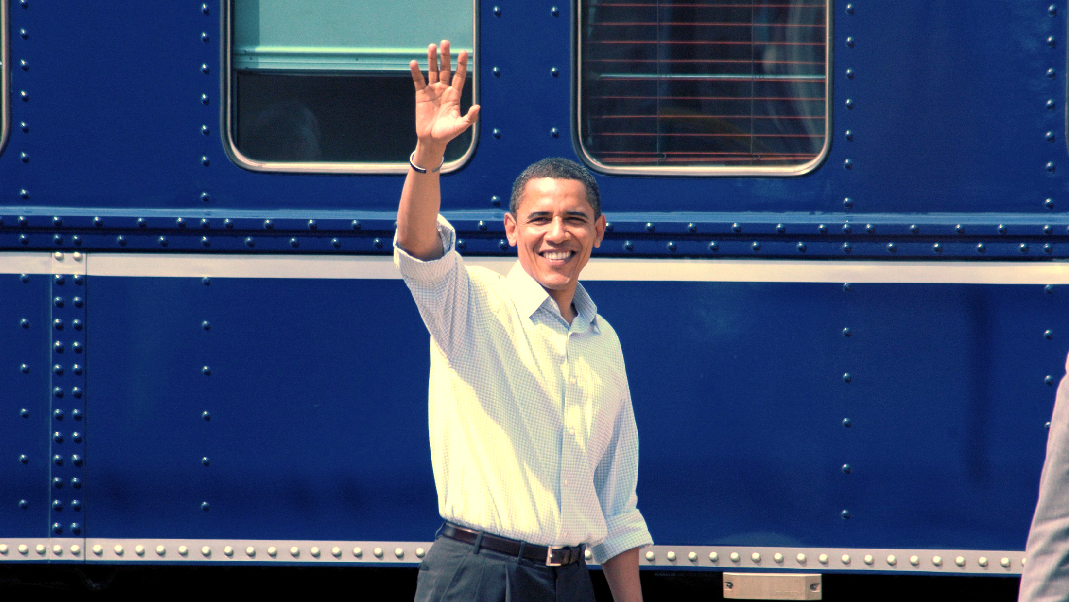 Obama and train