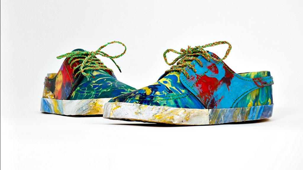 shoes made out of trash