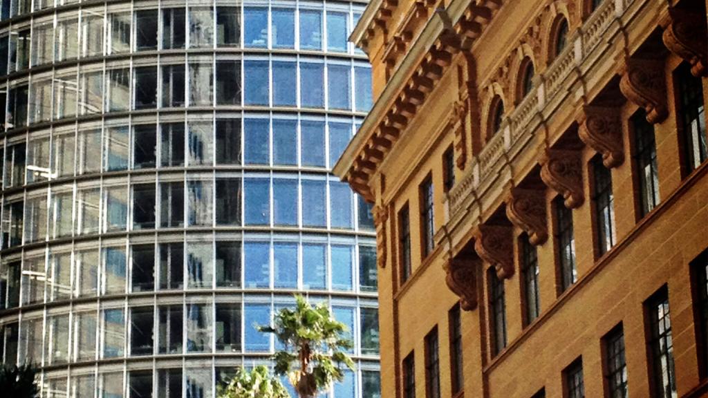 old building and new building