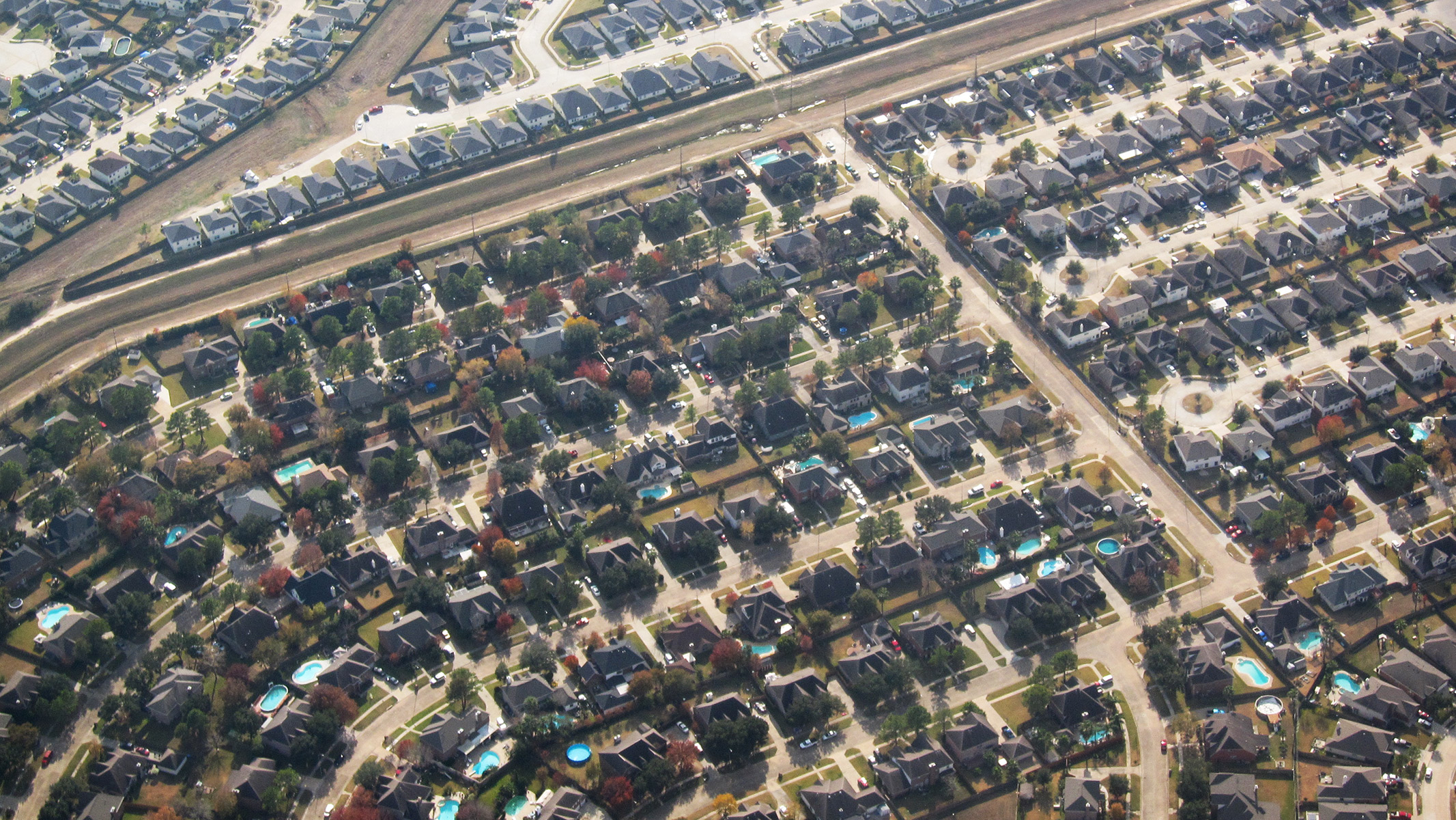 aerial view of Houston sprawl