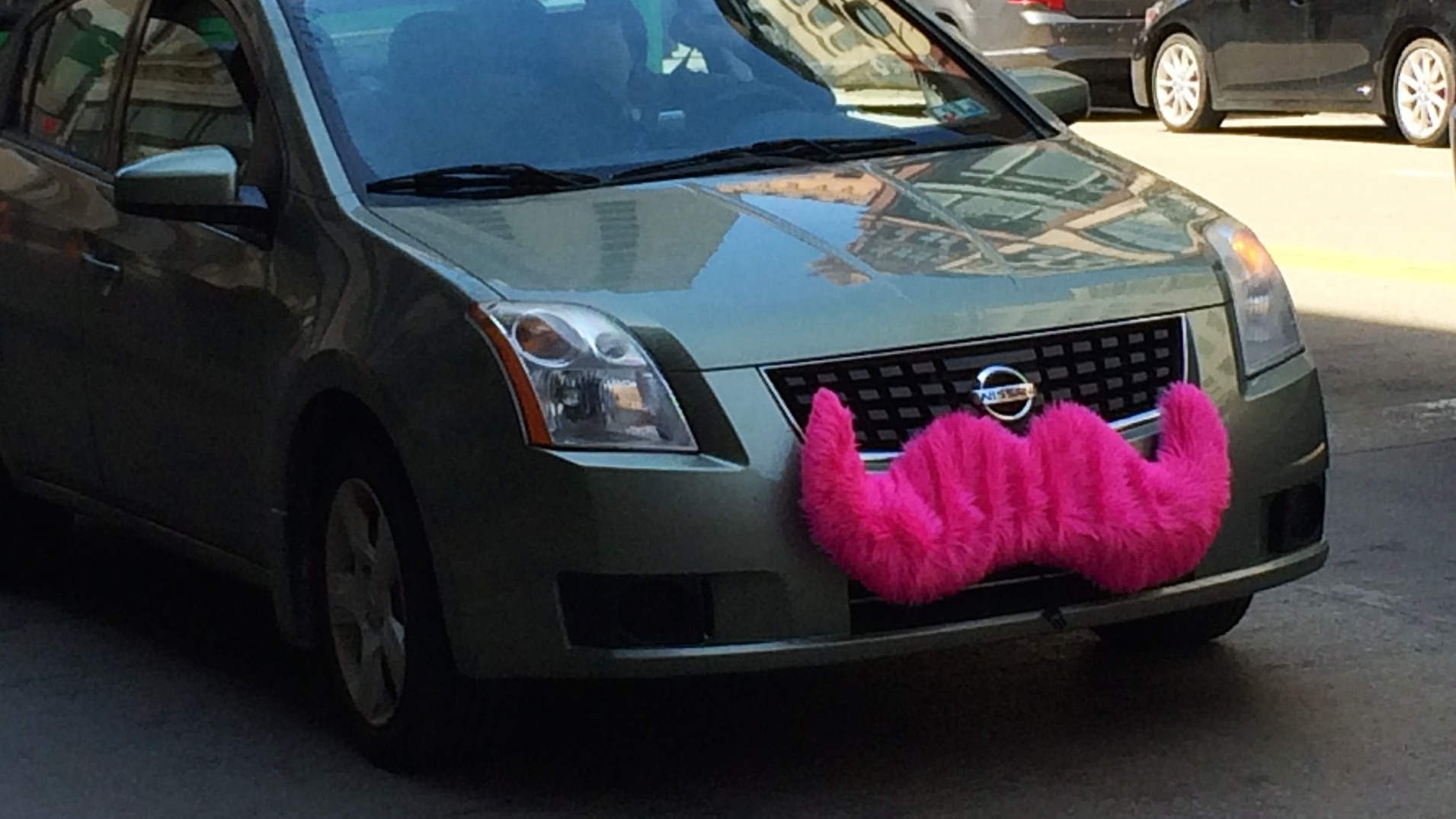 Lyft car with mustache