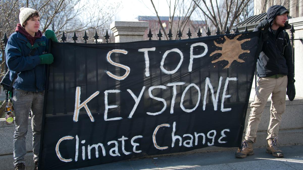 "Stop Keystone Climate Change" sign