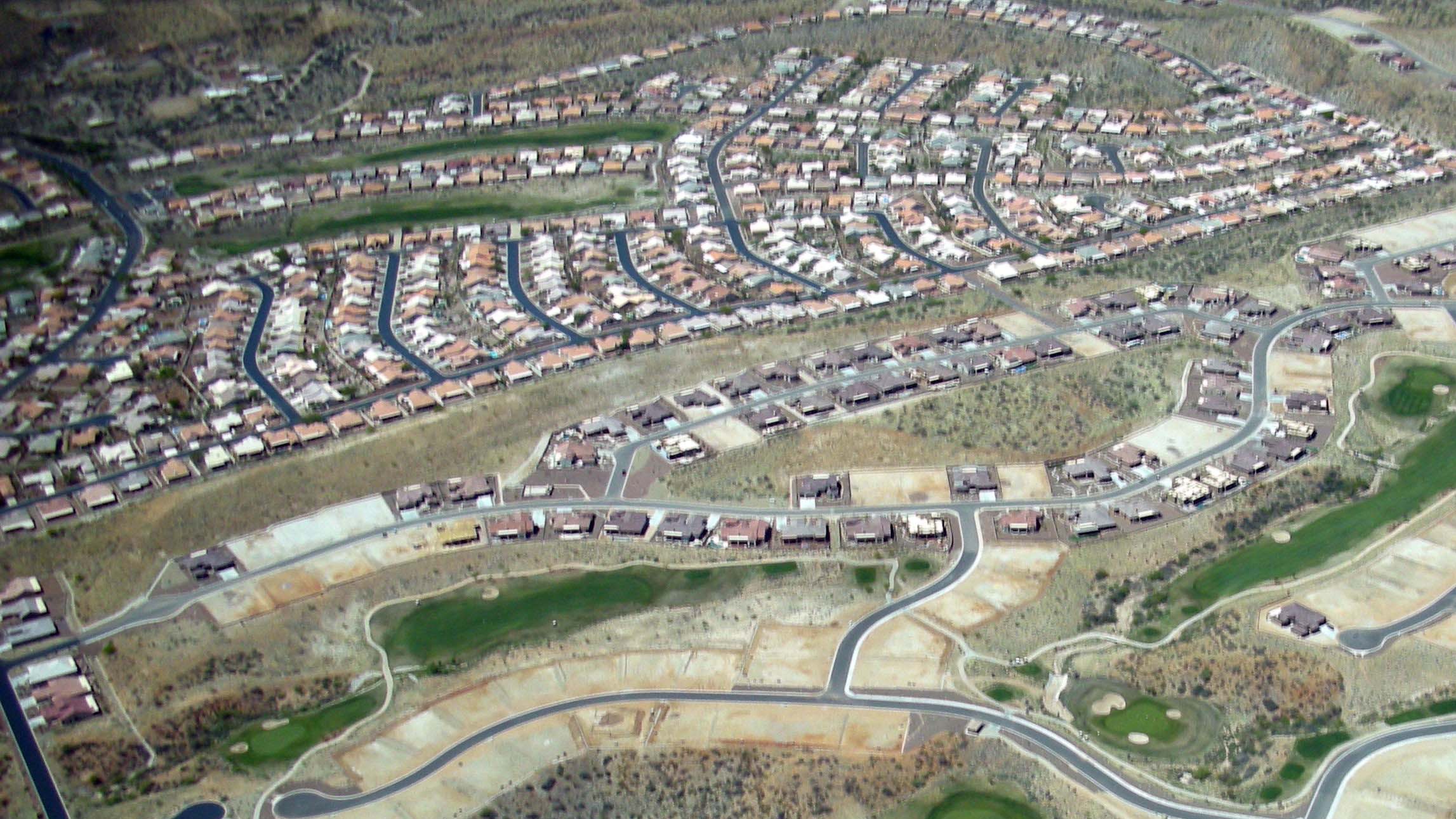 aerial view of suburbs