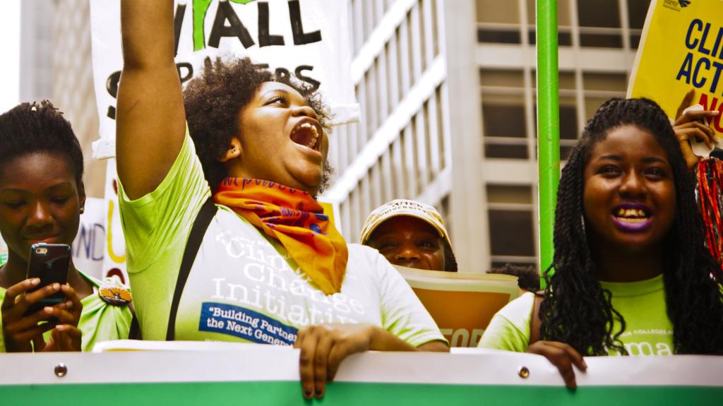 climate march cheers