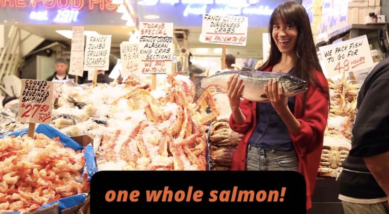 It's a whole salmon!