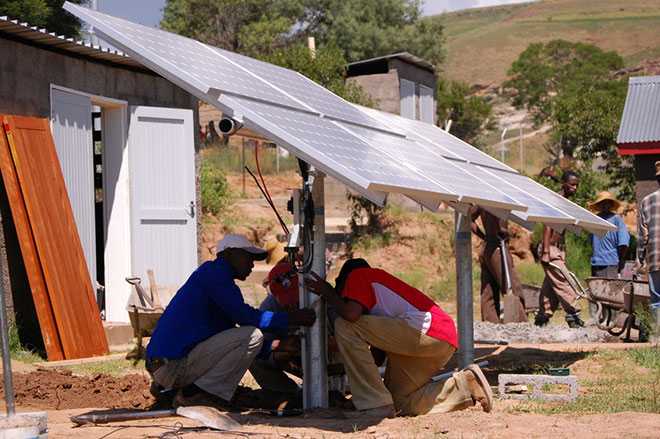 Solar panels in Africa