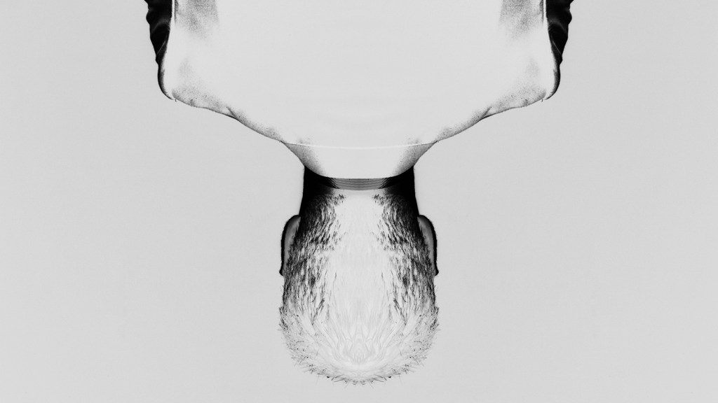 upside-down man with inverted colors