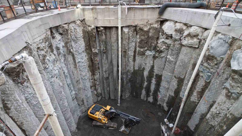 Looking inside the SR 99 tunnel access pit