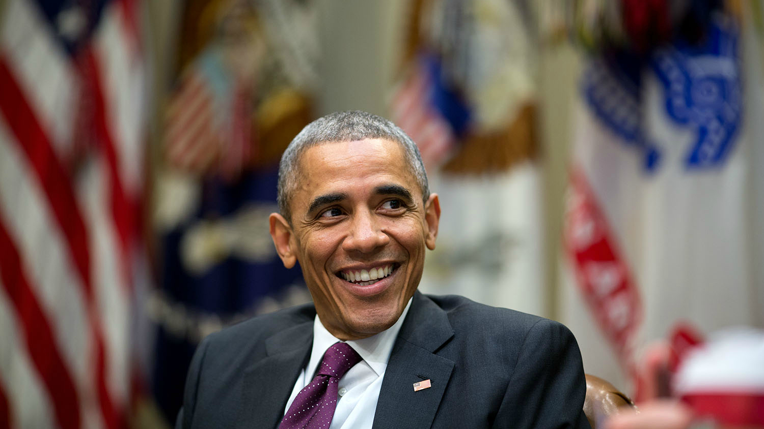 Obama smiling