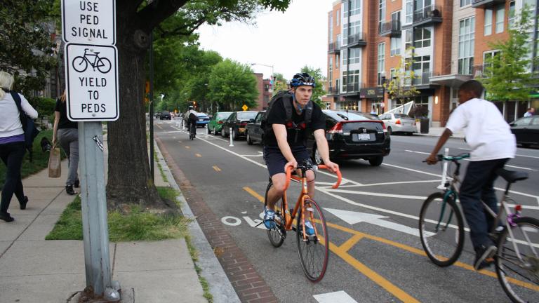 street with bike lanes