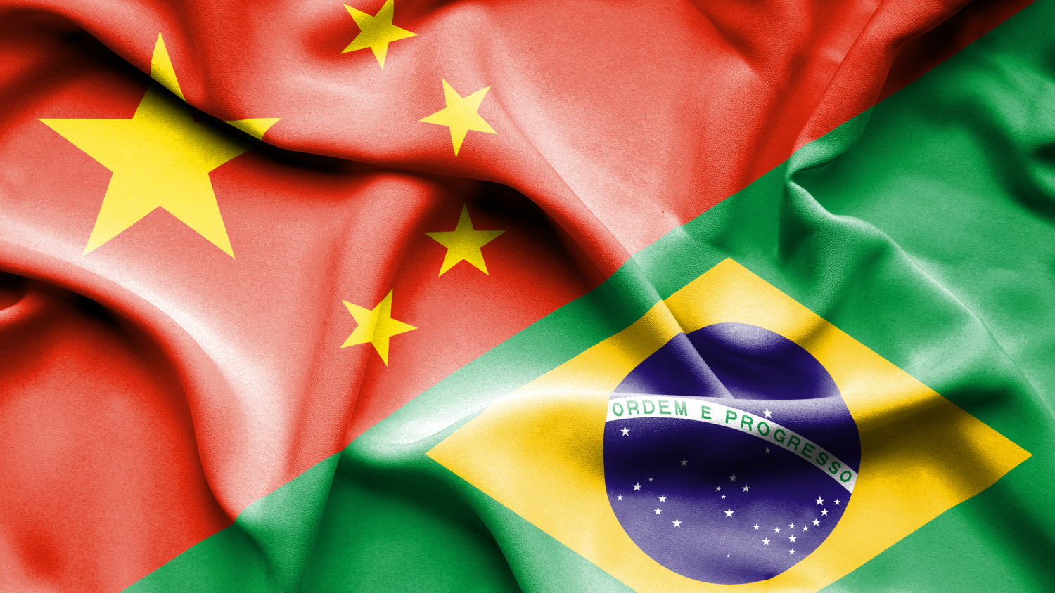 China and Brazil flags