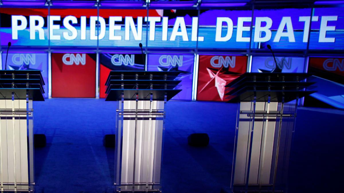 empty debate stage