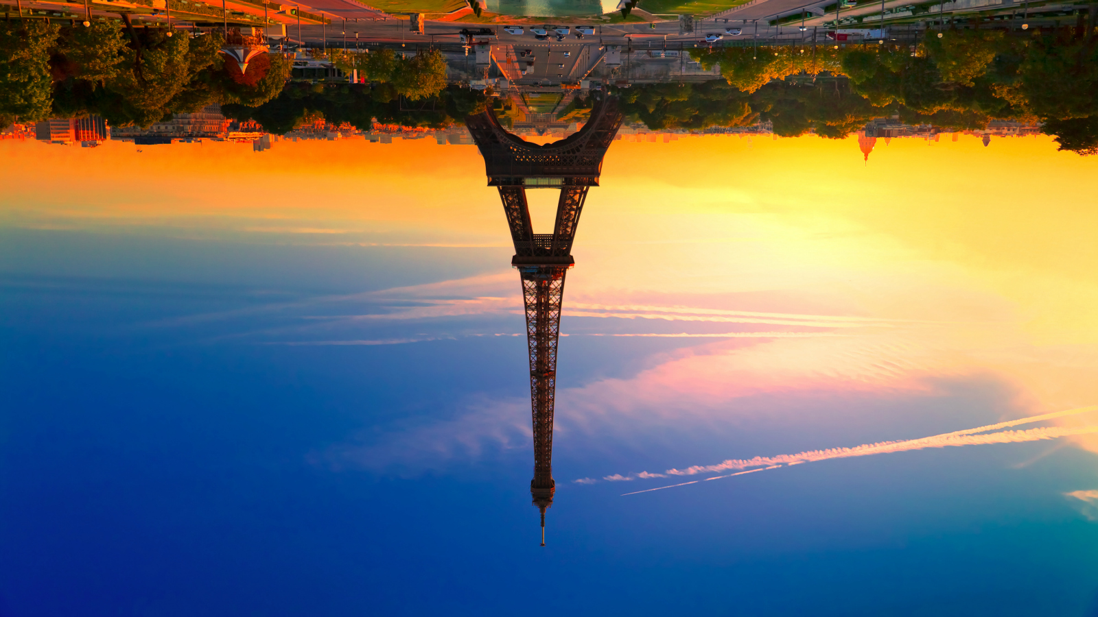 Eiffel Tower upside-down