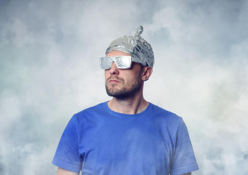 man in tin foil hat