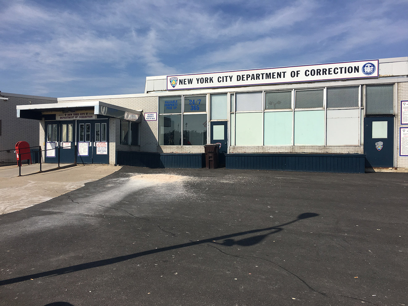 The entrance to Rikers