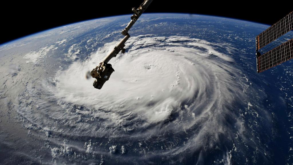 This photo provided by NASA shows Hurricane Florence from the International Space Station on Monday, Sept. 10, 2018, as it threatens the U.S. East Coast. Forecasters said Florence could become an extremely dangerous major hurricane sometime Monday and remain that way for days.