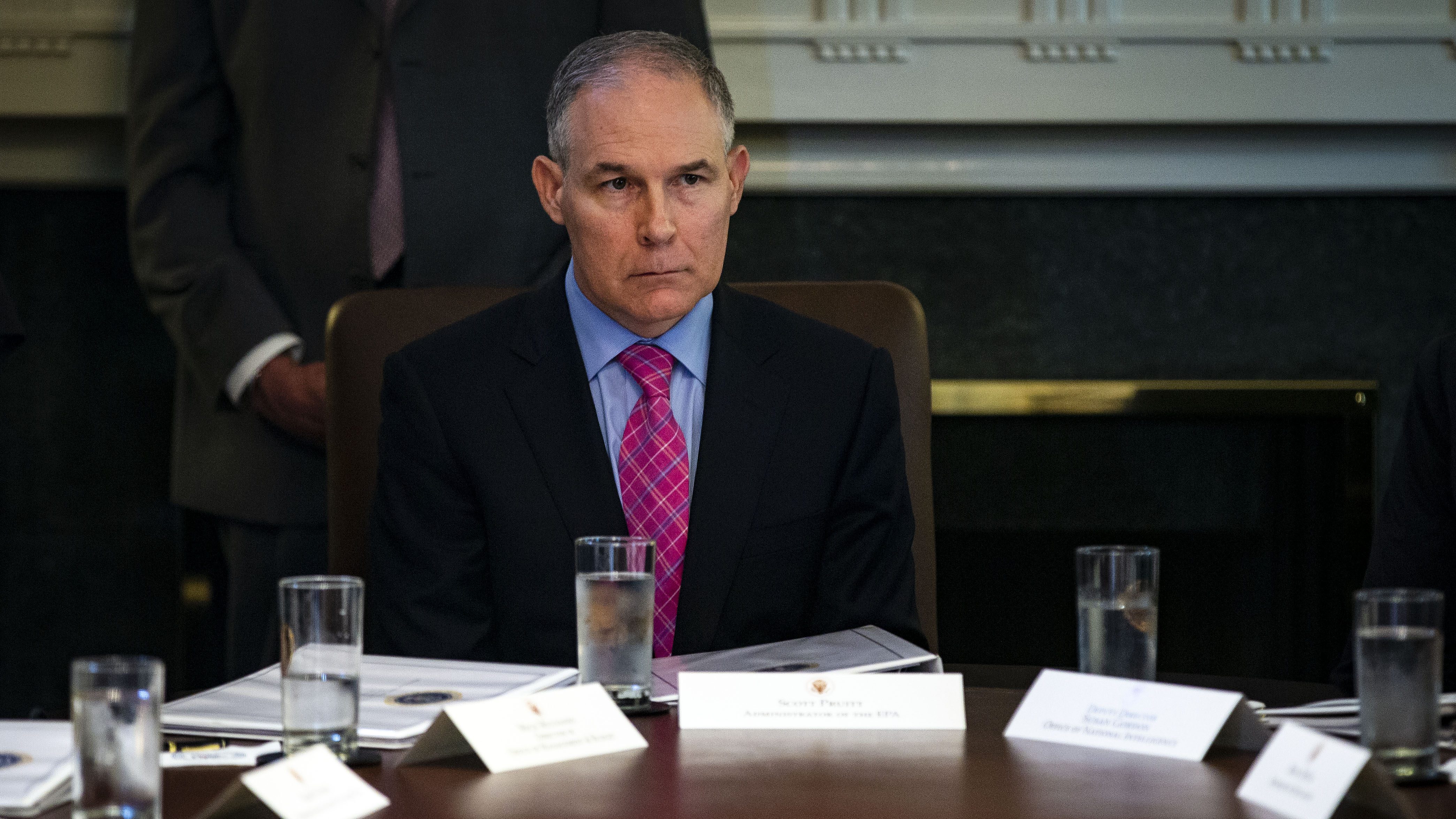 Former Administrator of the Environmental Protection Agency Scott Pruitt at a cabinet meeting in the White House.