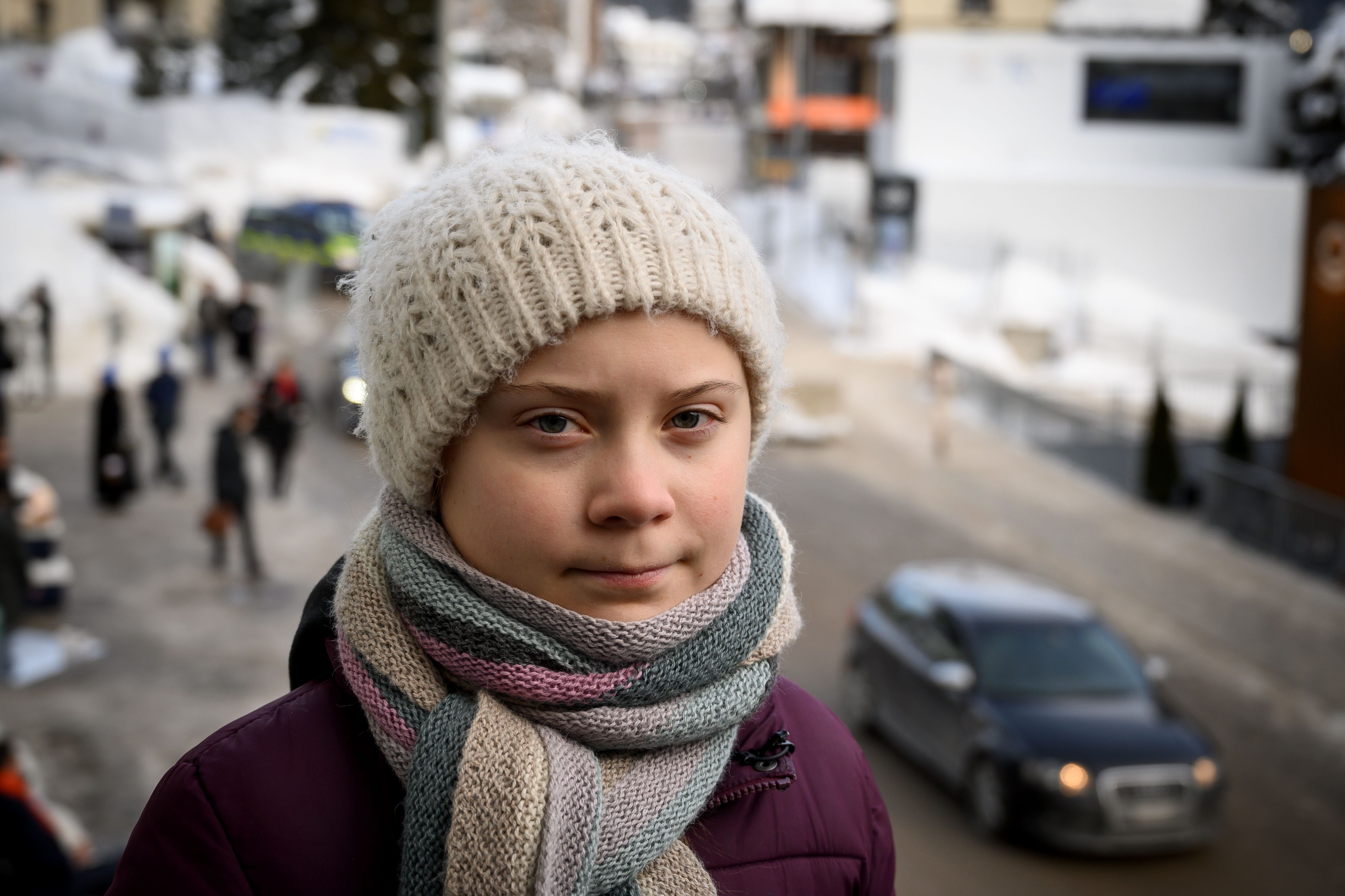 Swedish youth climate activist Greta Thunberg at the World Economic Forum in Davos, Switzerland.