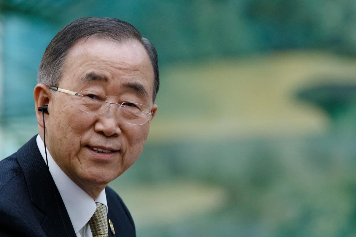 Former UN Secretary-General Ban Ki-Moon pictured at a meeting in Beijing, China.