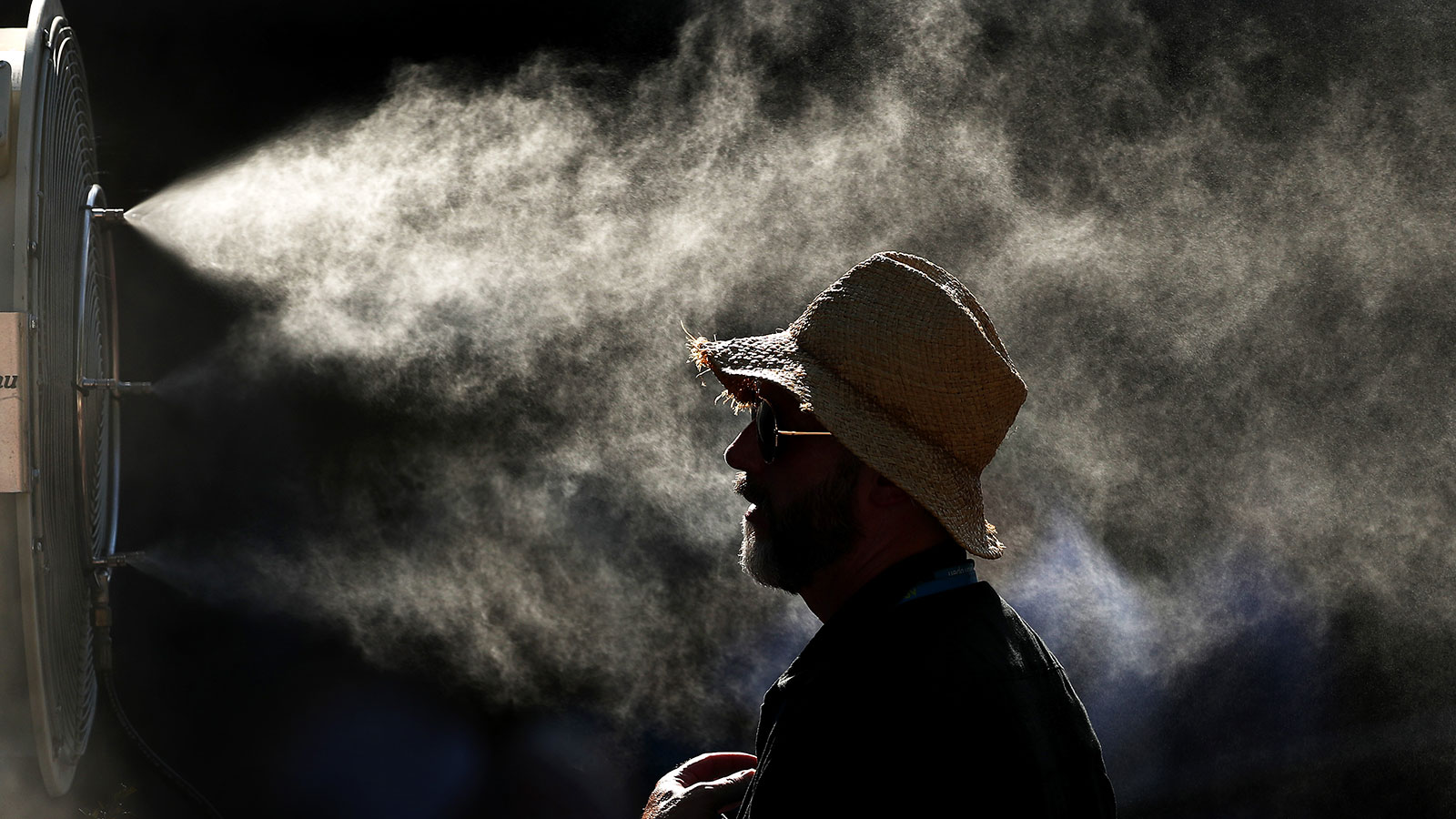 A fan cools down during the Australian Open in January.
