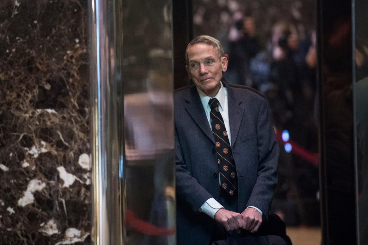 Physicist William Happer in the lobby of Trump Tower in New York.
