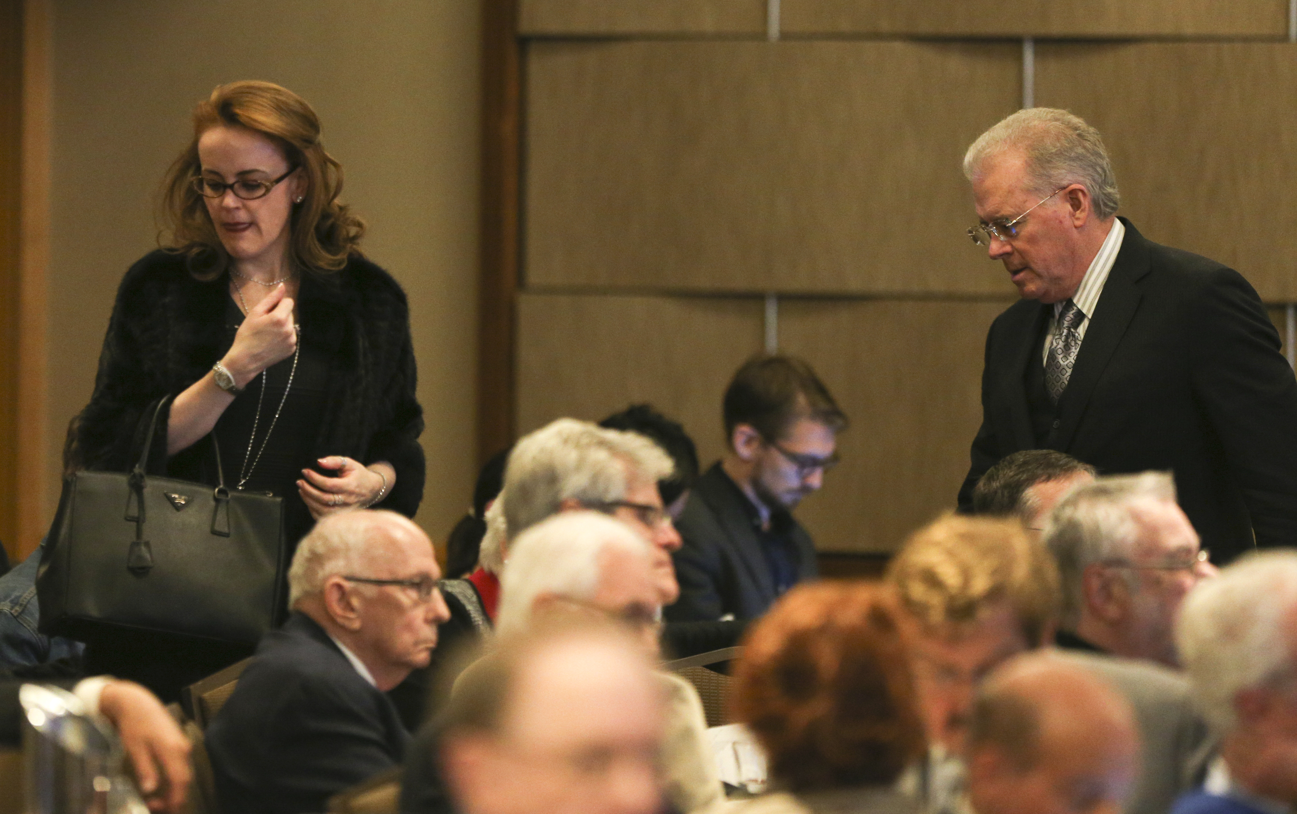 Billionaires Robert Mercer and his daughter Rebekah attend the 12th International Conference on Climate Change hosted by The Heartland Institute in 2017.