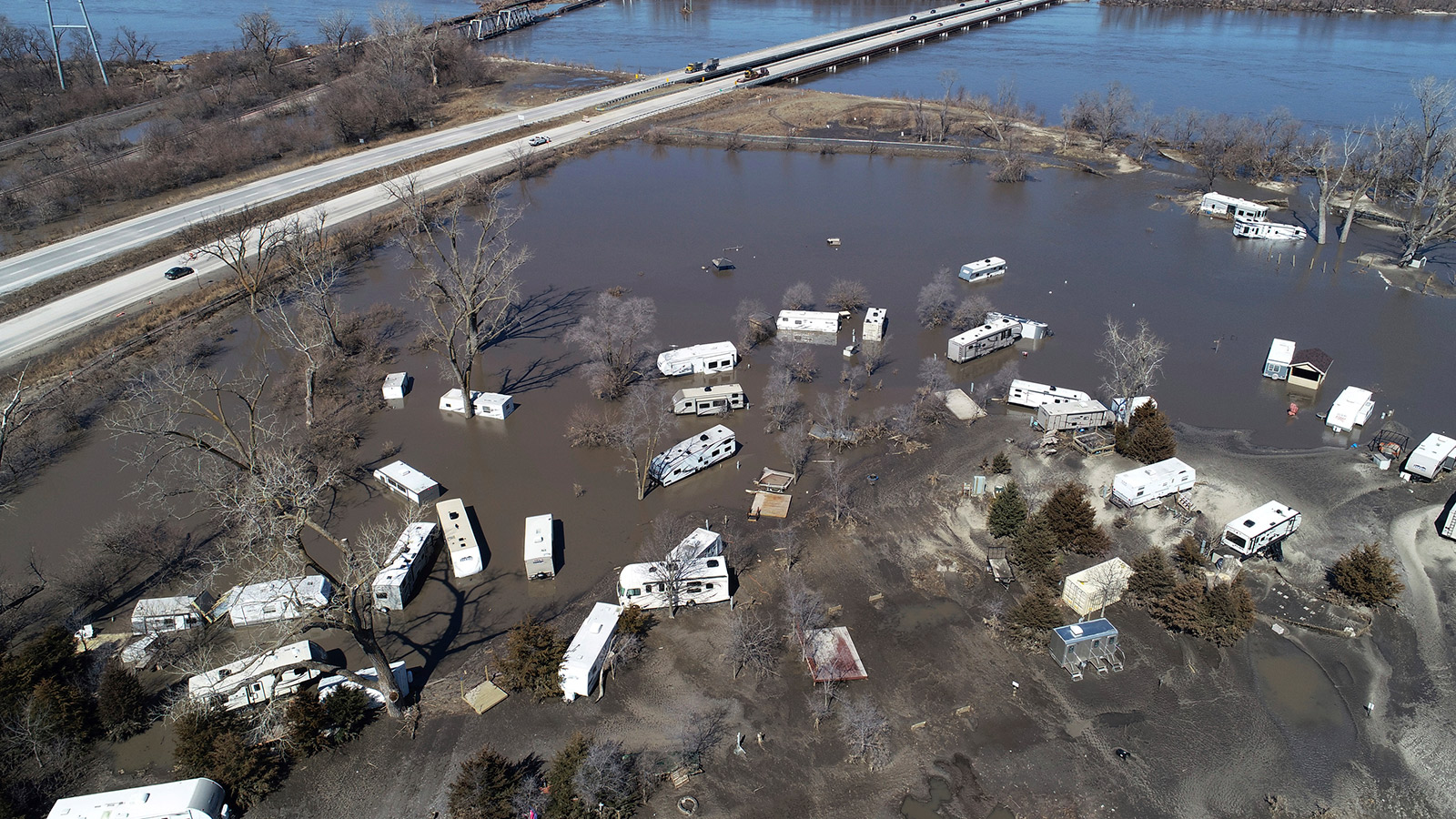 Platte River flooding in Plattsmouth, Neb., south of Omaha