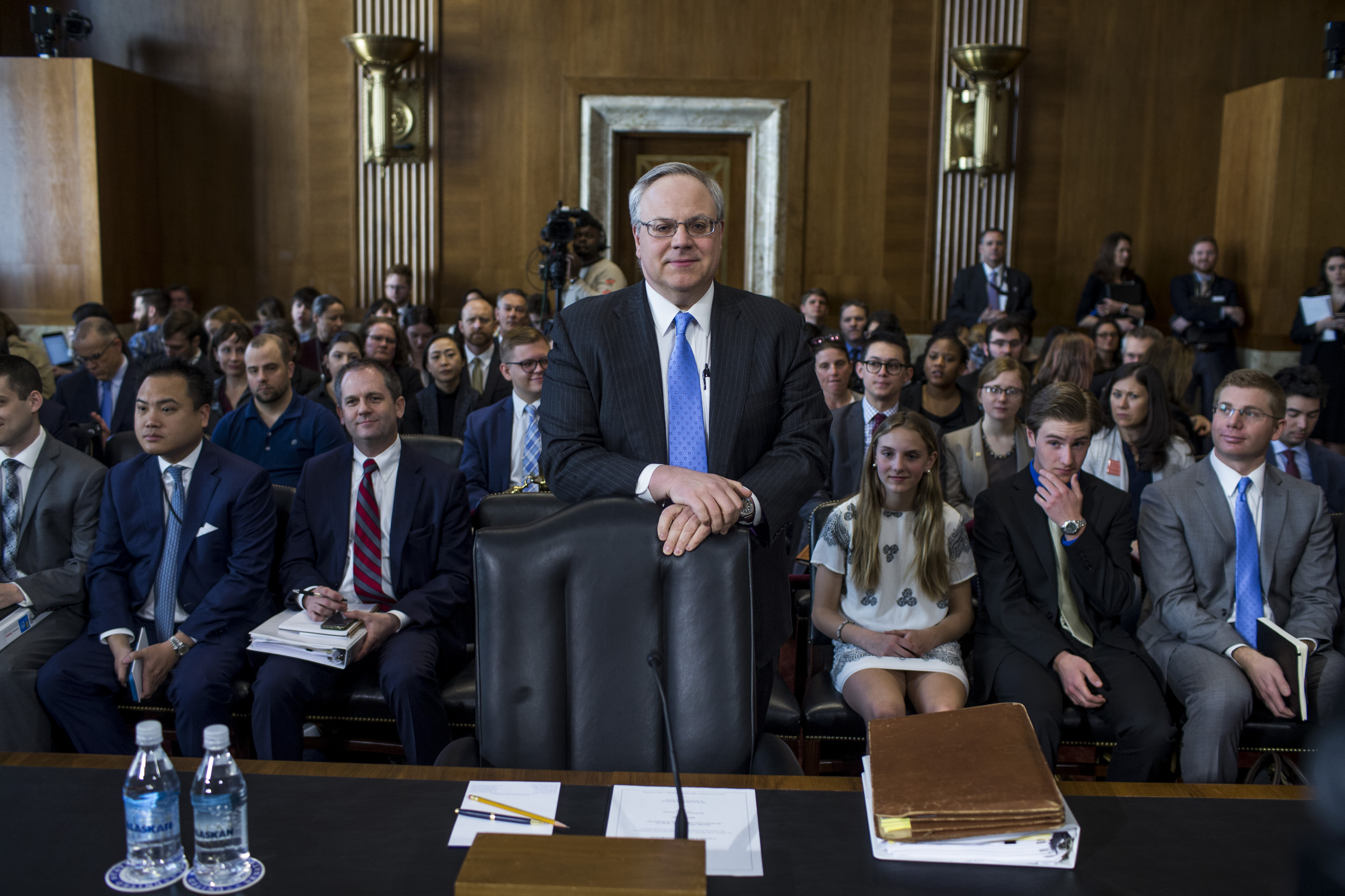 David Bernhardt, President Donald Trump's nominee to be Interior Secretary, arrives before testifying during a Senate Energy and Natural Resources Committee confirmation hearing on March 28, 2019 in Washington, DC.