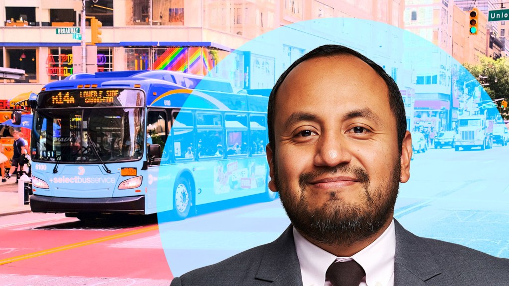Alvaro Sanchez and a NYC MTA bus