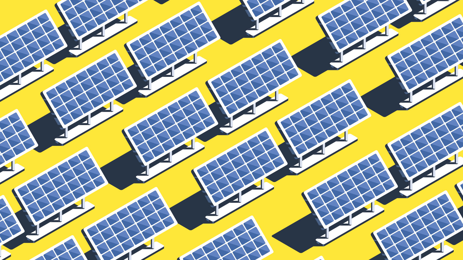 Solar panels in a grid pattern