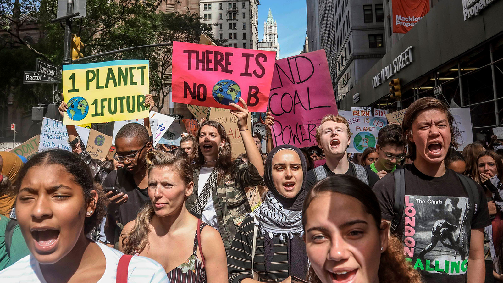 Youth climate activists protesting