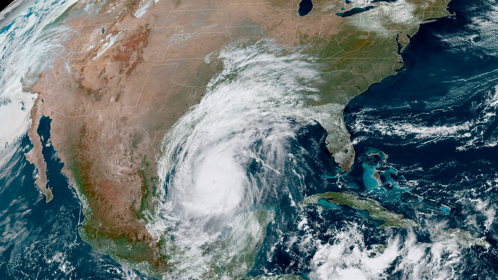 Satellite photo of Hurricane Delta in the Gulf of Mexico