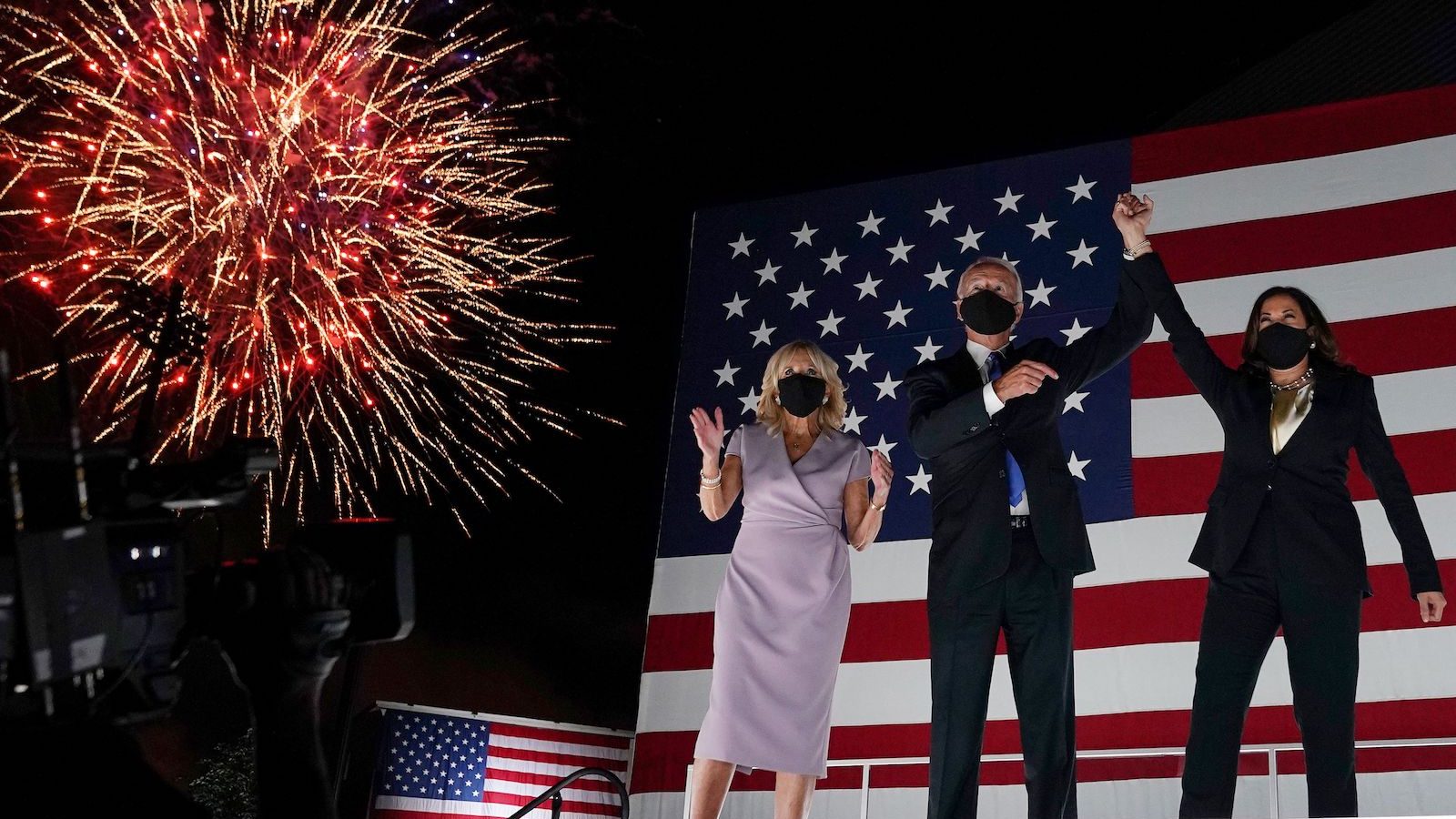 Photo of DNC fireworks celebration with Biden and Harris